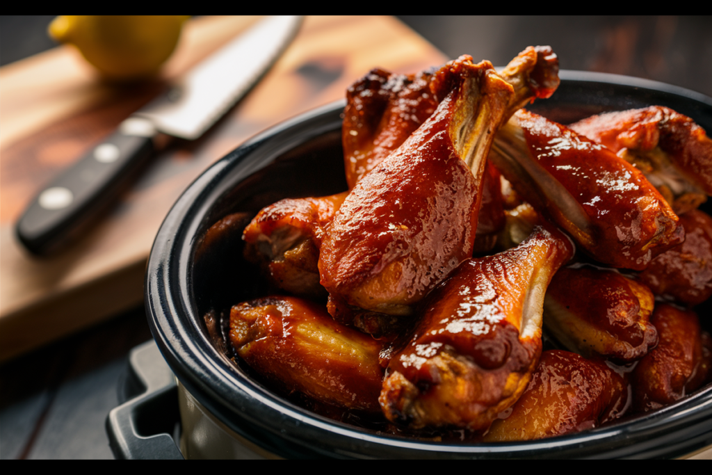 Tender BBQ Chicken Wings in the Slow Cooker