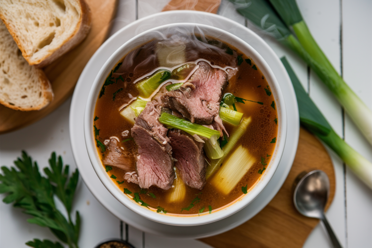 Recipe for Soup Using Leeks and Beef Simple and Nutritious