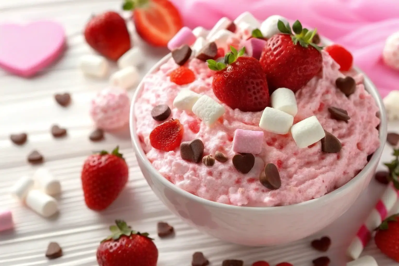 Valentine’s Day Fluff: A Sweet and Creamy Dessert for Your Loved Ones 💕🍓