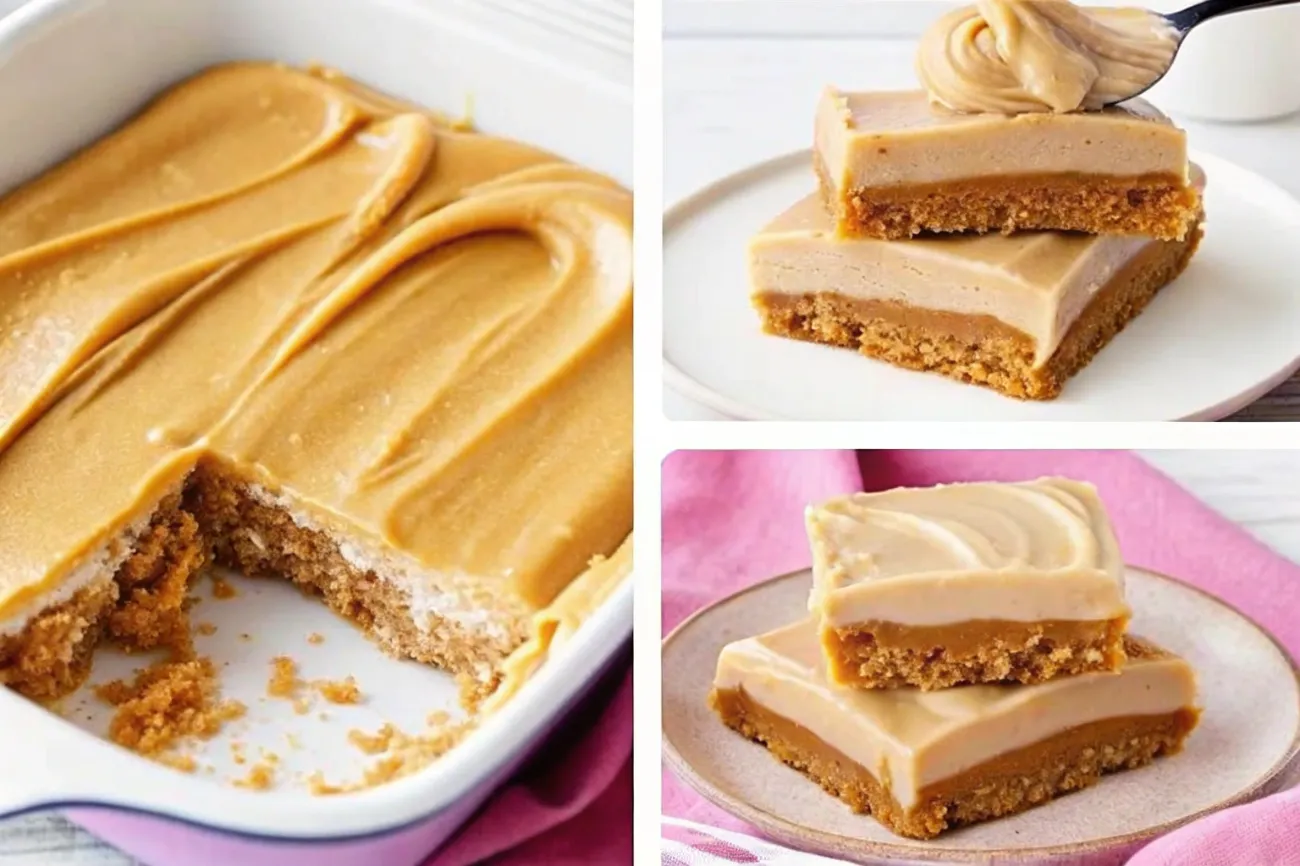 A delicious ginger caramel slice featuring a golden caramel layer, spiced with ginger, topped with rich dark chocolate, presented on a wooden board.