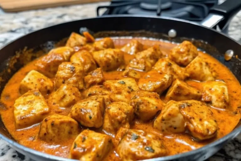 A delicious skillet of Creamy Texas Roadhouse Butter Chicken with a rich, buttery sauce and fresh parsley garnish.