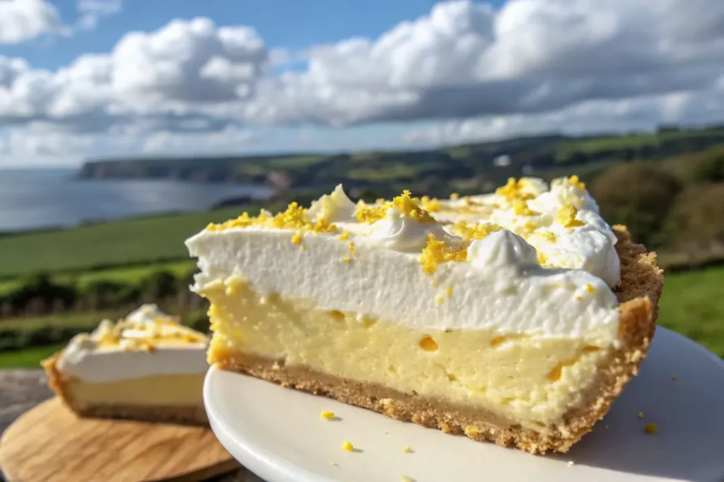 A finished Lemon Bliss Tart with a creamy lemon filling, whipped cream topping, and chocolate or lemon zest garnish.