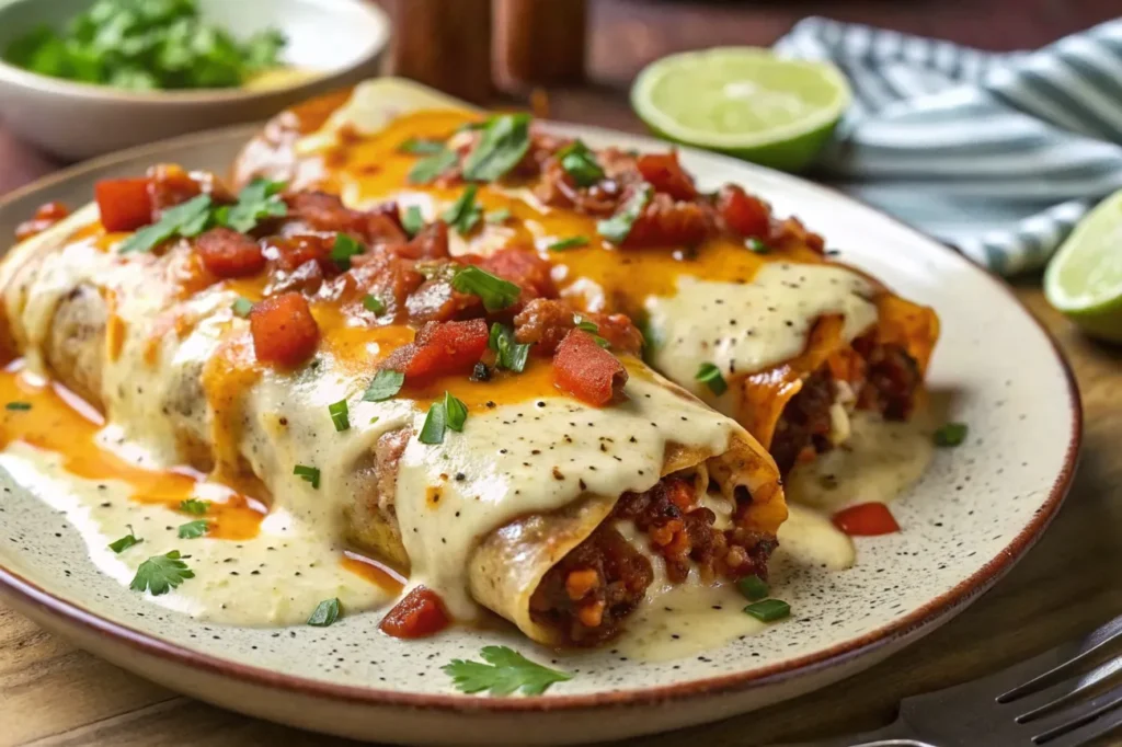 Jalapeño Popper Cheesy Chicken Enchiladas