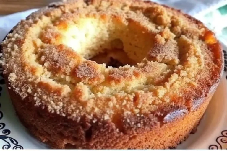 A delicious slice of Moms Best Cake with a golden crumb and vanilla pudding layers, dusted with powdered sugar.