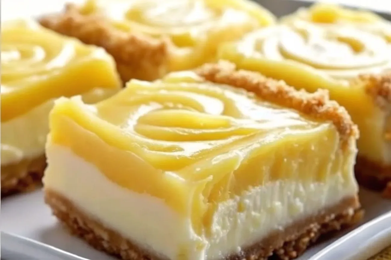 Homemade Lemon Cream Cheese Bars with a tangy citrus filling and buttery crust.