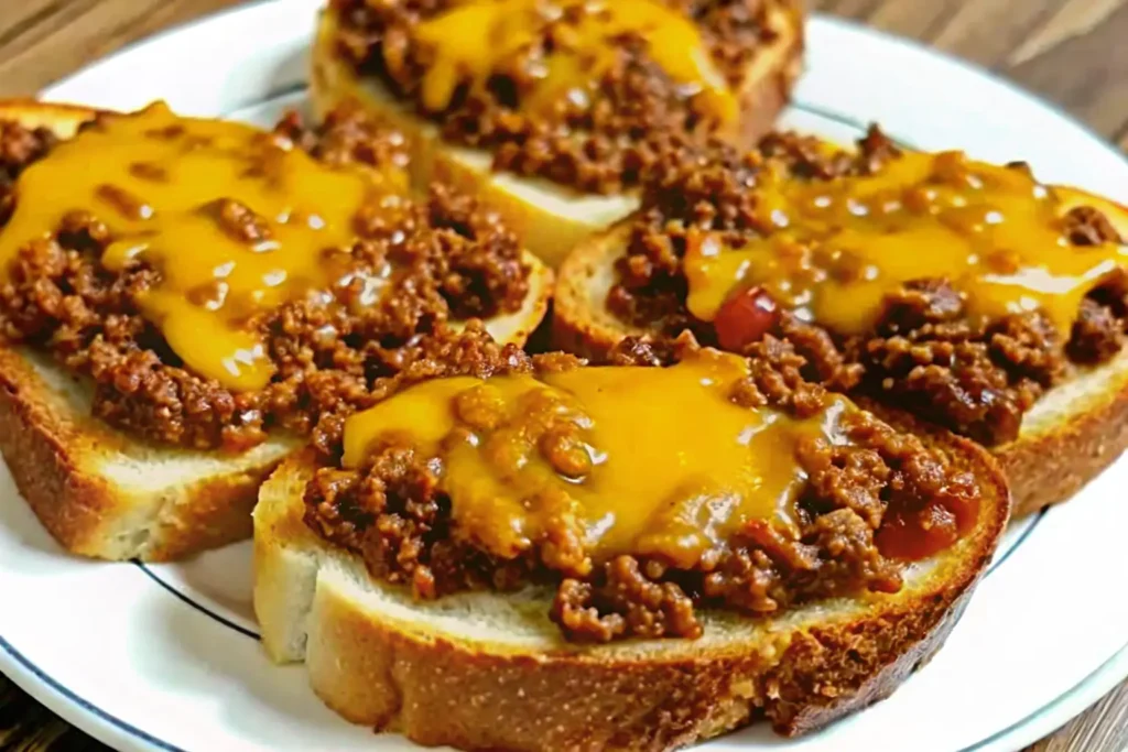 Texas Toast Sloppy Joes with melted cheese