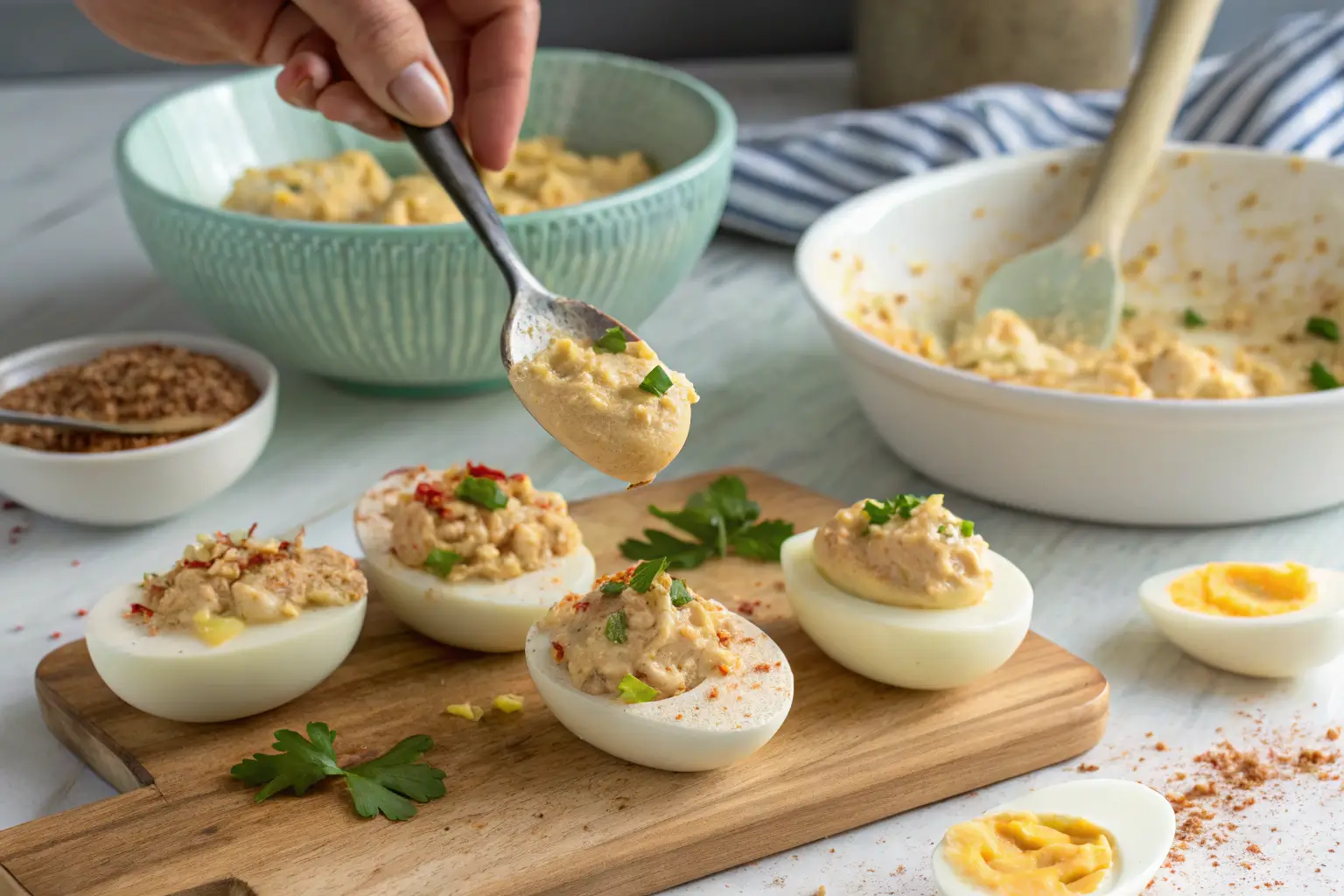Tuna Stuffed Deviled Eggs