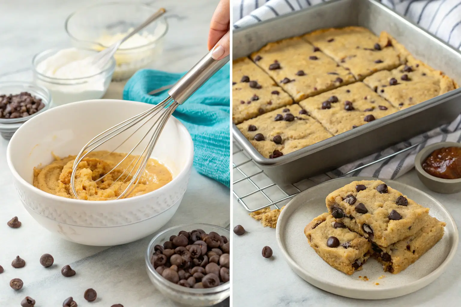 Healthy Peanut Butter Greek Yogurt Breakfast Blondies