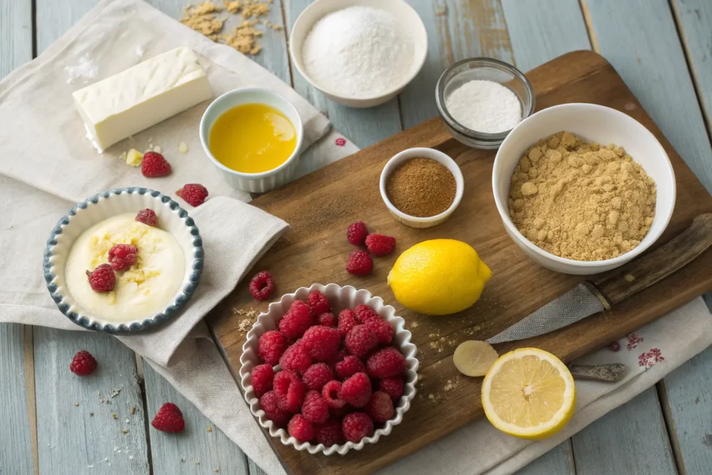 Essential ingredients for Lemon Raspberry Pie