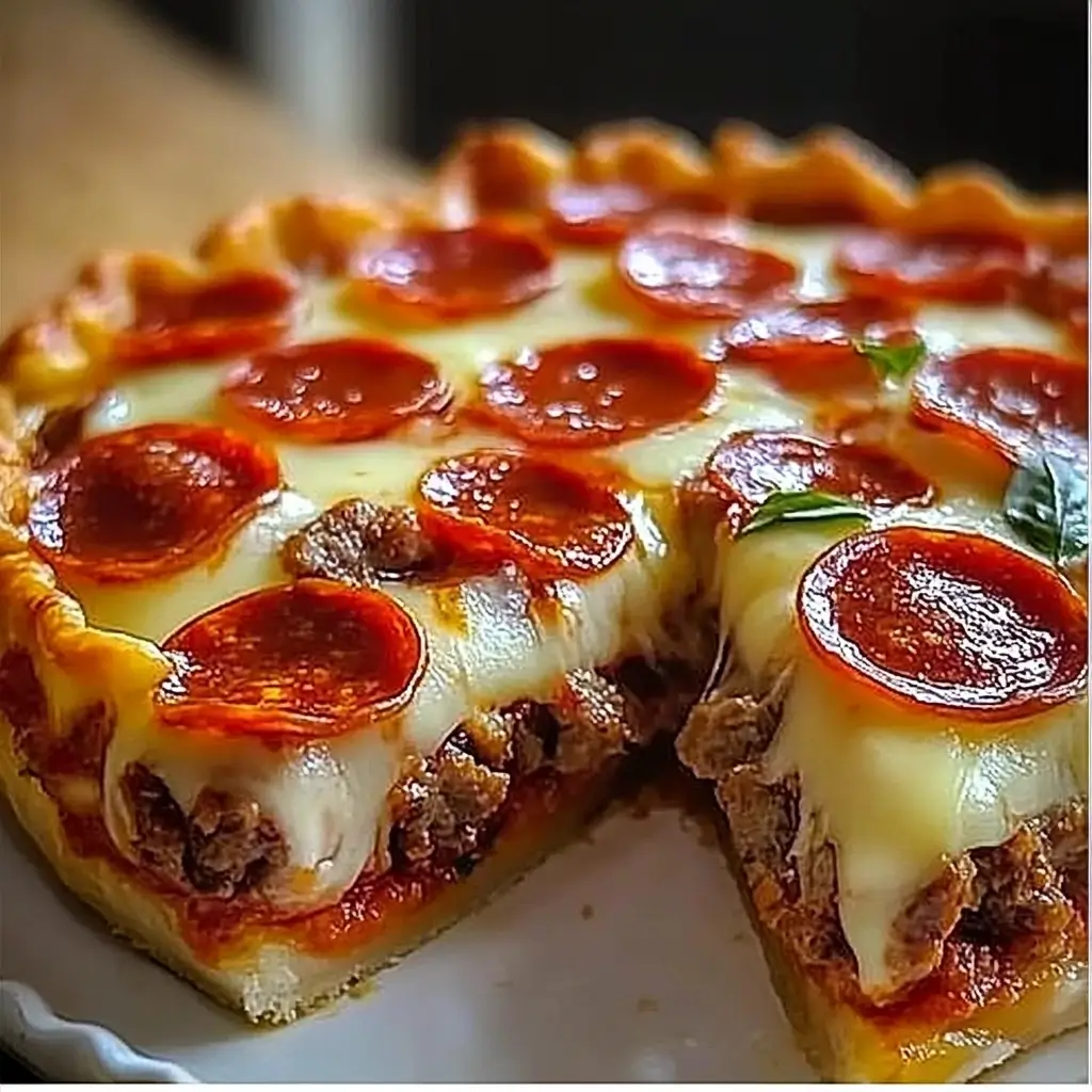 Deep Hamburger, Sausage & Pepperoni Pie