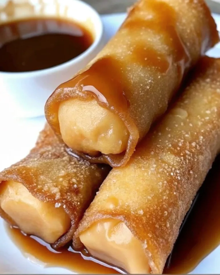 Cheesecake Egg Rolls with Caramel Sauce