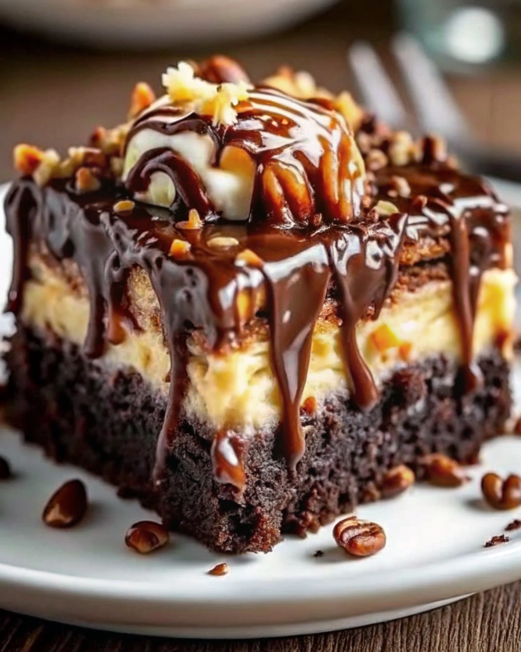German Chocolate Poke Cake