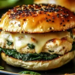 White Cheddar and Spinach Chicken Burgers