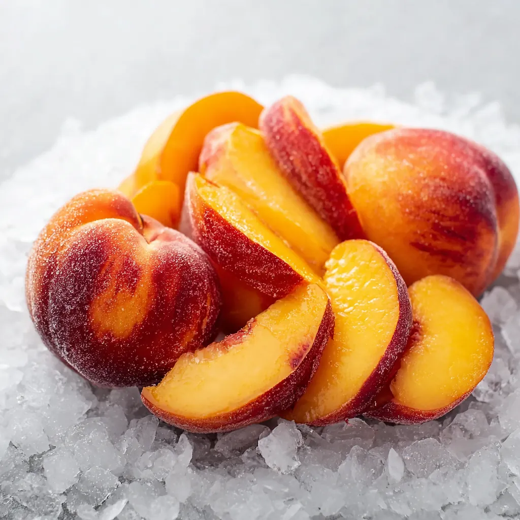 Frozen peaches - ready for storage
