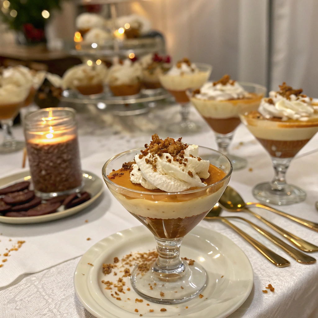 Elegant butterscotch budino dessert presentation for entertaining