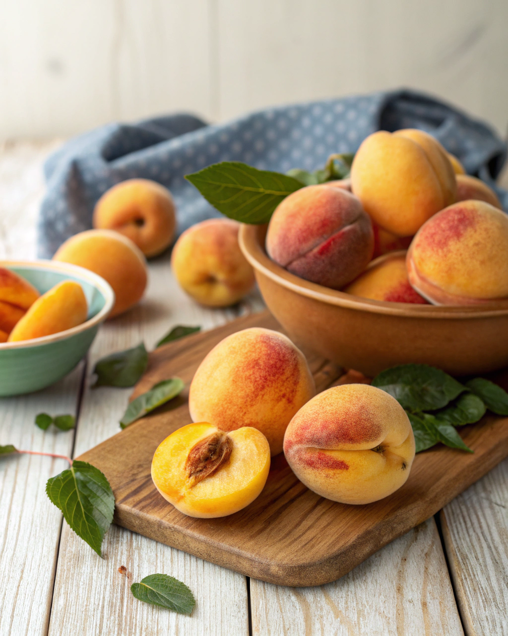 Fresh peaches - perfectly ripe and fragrant
