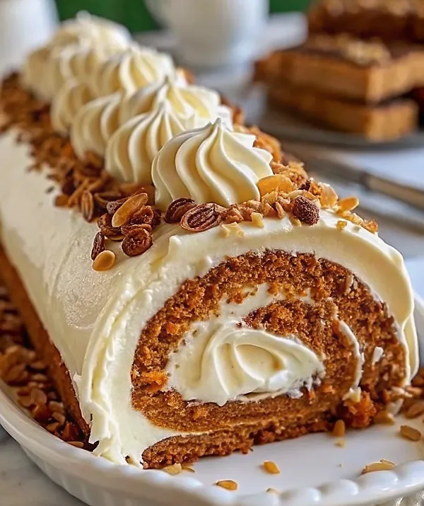 Cream Cheese Pumpkin Roll Cake