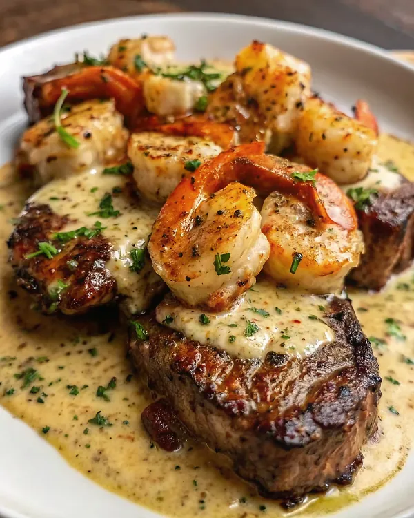 Garlic Butter Skillet Steak and Shrimp