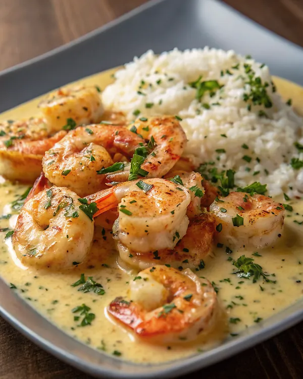 Creamy Garlic Prawns (Shrimp)