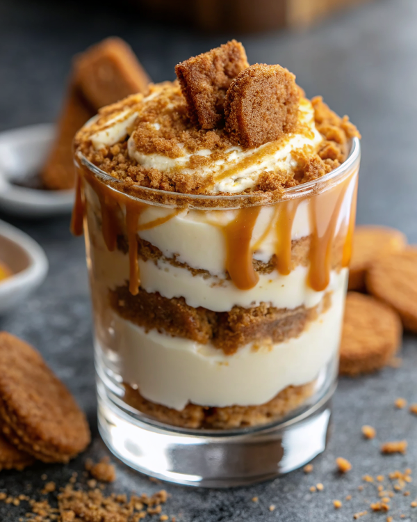 Speculoos Toetje in een Glaasje: Layered Cookie Dessert Speculoos Toetje in een Glaasje: Layered Cookie Dessert