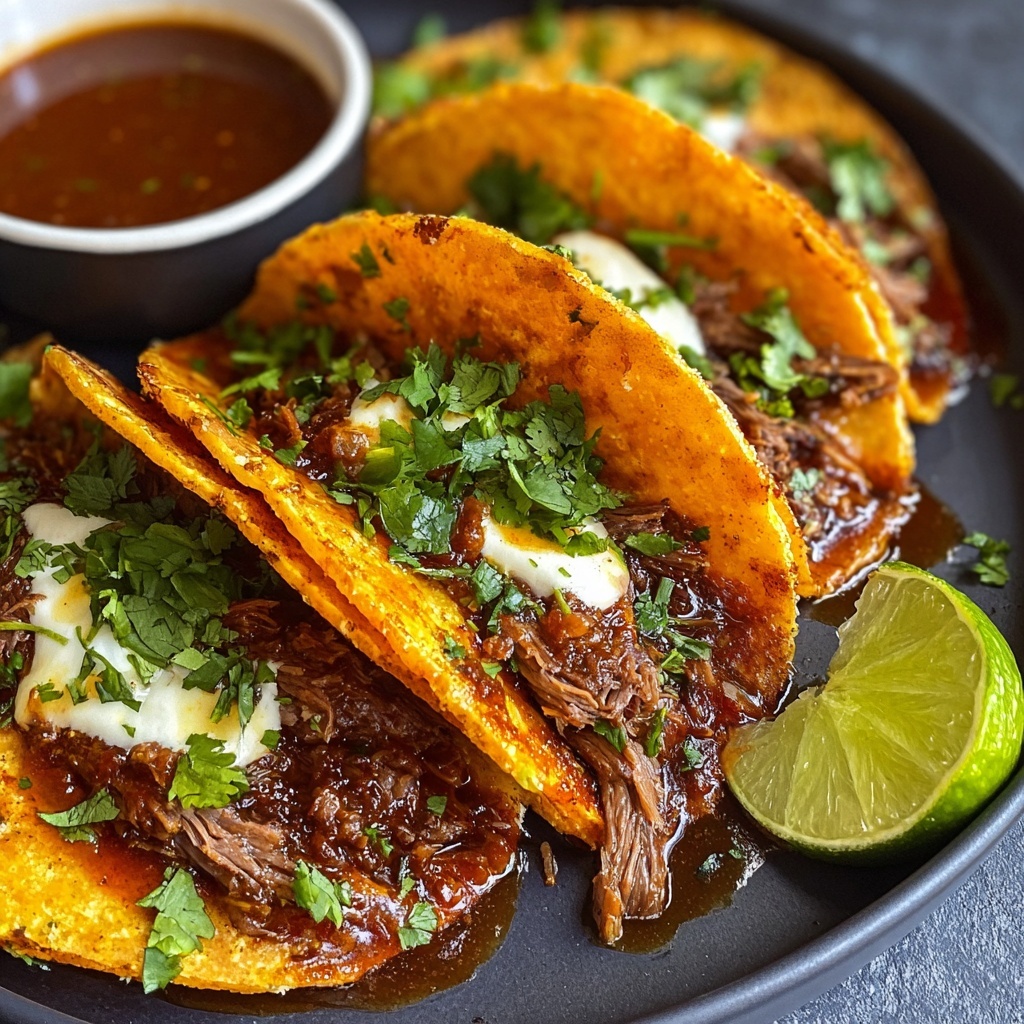 Easy Birria Tacos with Consomme in the Slow Cooker Recipe