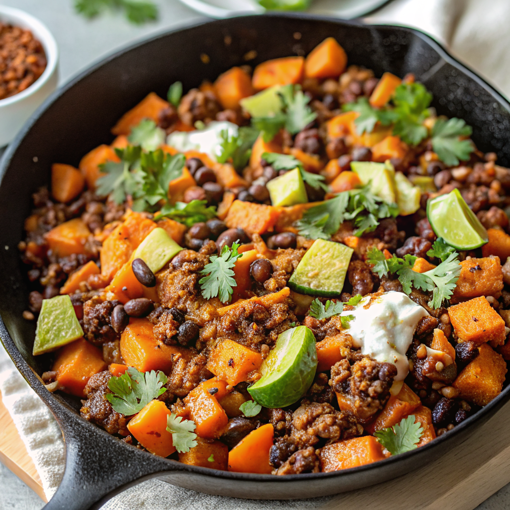 Southwestern Ground Beef Sweet Potato Skillet Recipe Southwestern Ground Beef Sweet Potato Skillet Recipe