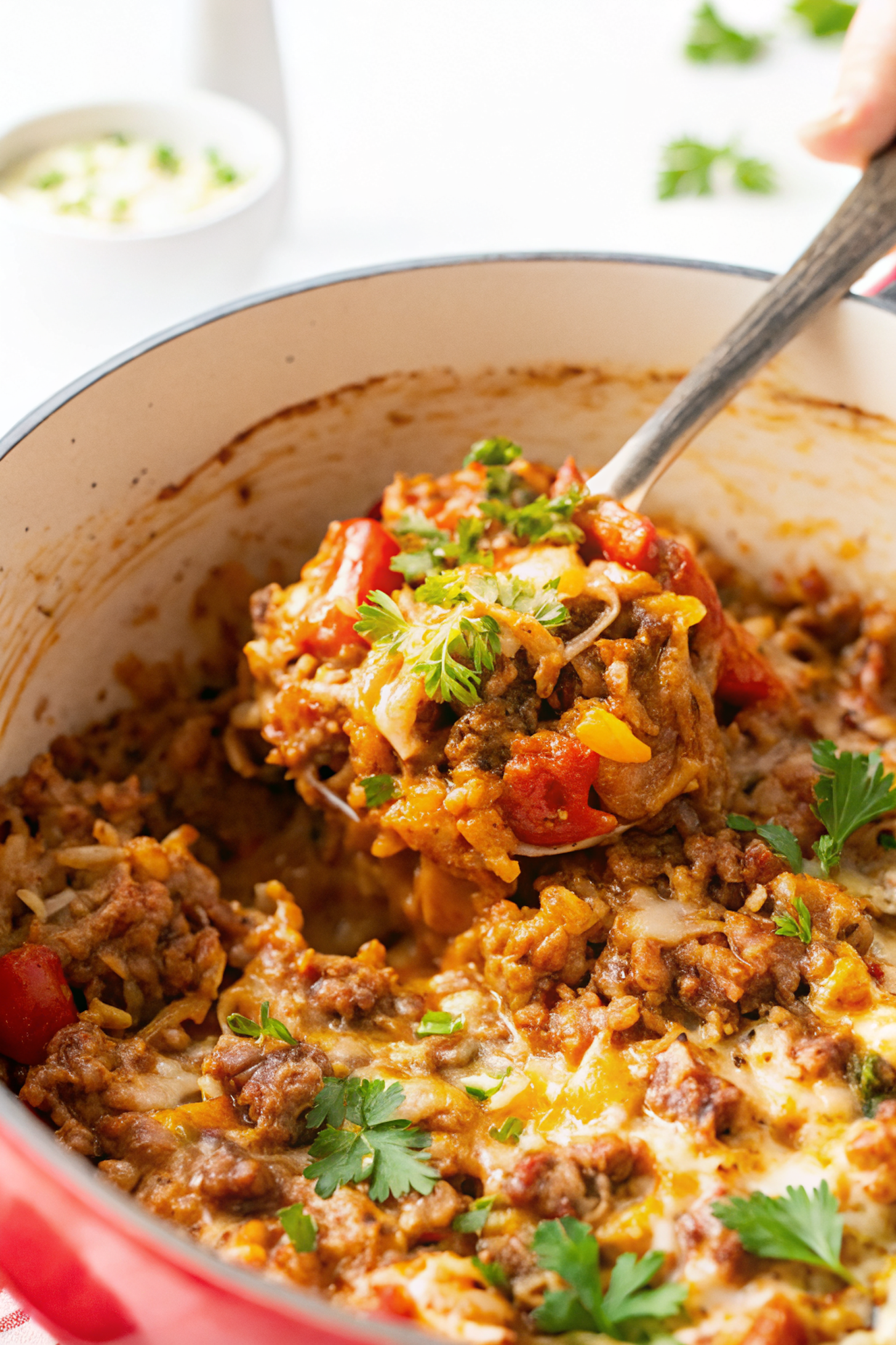 Stuffed Pepper Casserole (Easy, One-Pot, w/ Rice!)