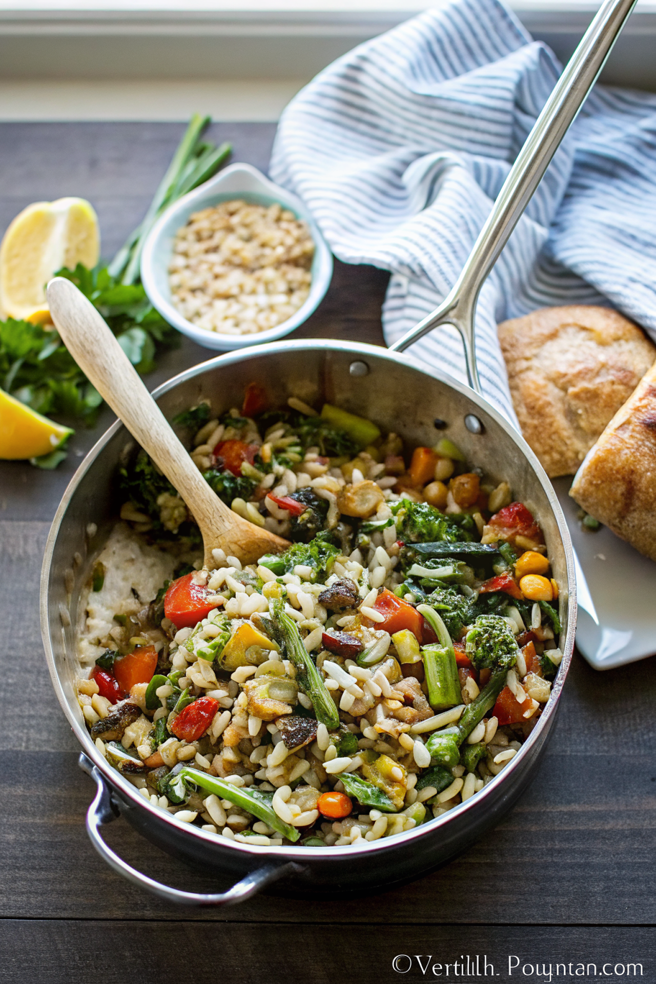 Lemon Garlic Orzo with Roasted Vegetables – Easy One-Pan Recipe