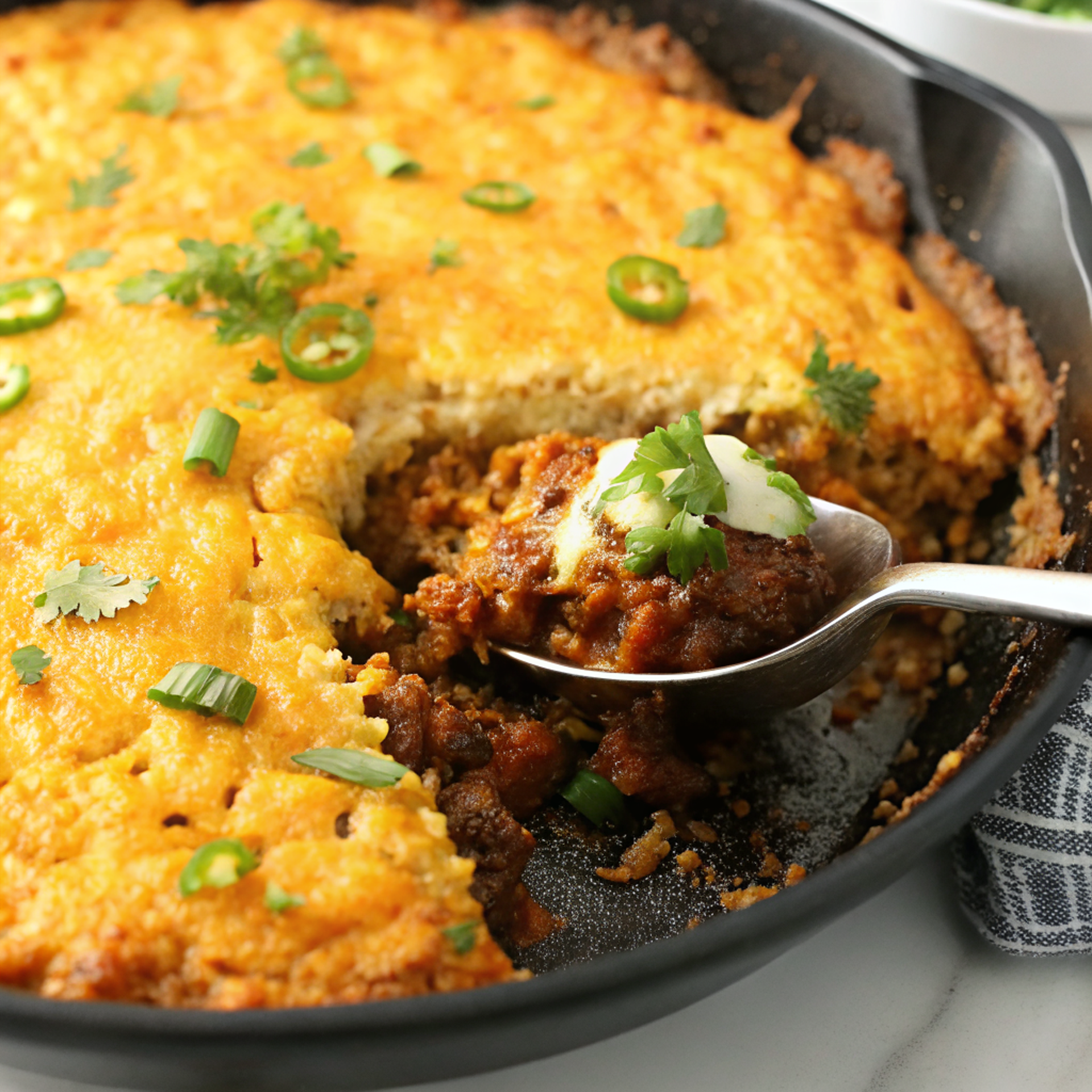 Easy Taco Casserole Bake with Cornbread Topping Recipe Easy Taco Casserole Bake with Cornbread Topping Recipe
