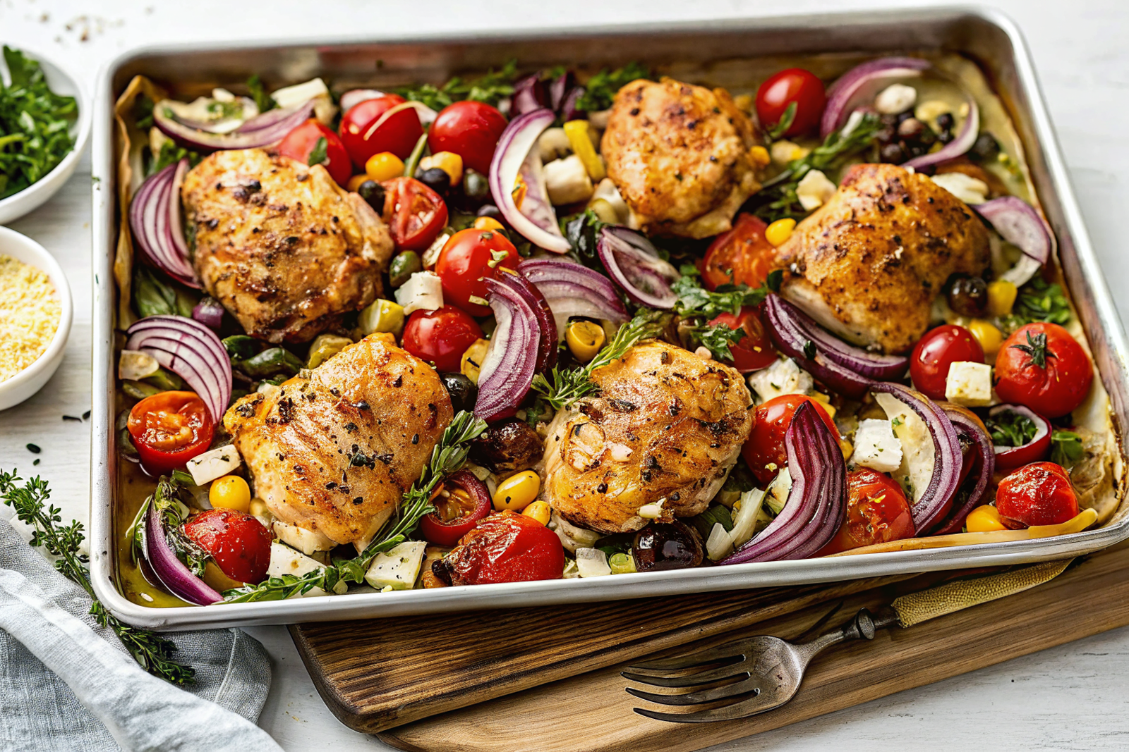 Greek Sheet Pan Chicken – One-Pan Mediterranean Dinner
