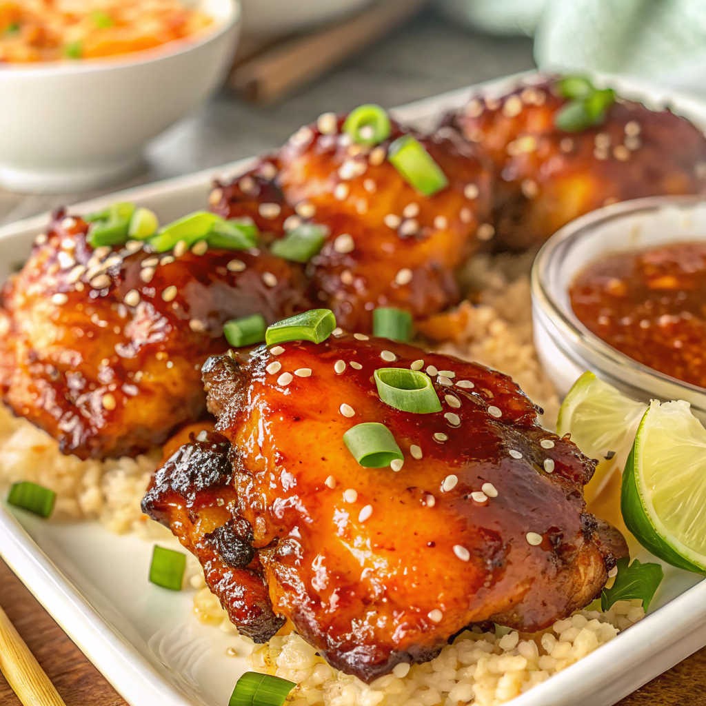 Sticky Sweet Chili Chicken Thighs in Air Fryer Recipe